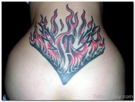 Flame Tattoo On Lower Back-TB1067