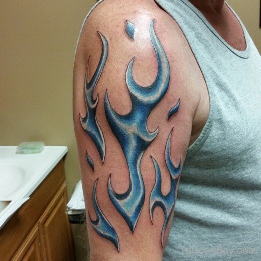 Flame Tattoo On Shoulder-TB1068