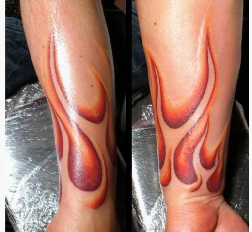 Flame Tattoo On Wrist 14-TB1069