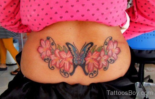 Flower ANd Buterfly Tattoo-TB143