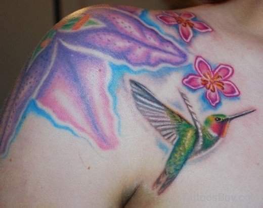 Flower And Hummingbird Tattoo-TB1054