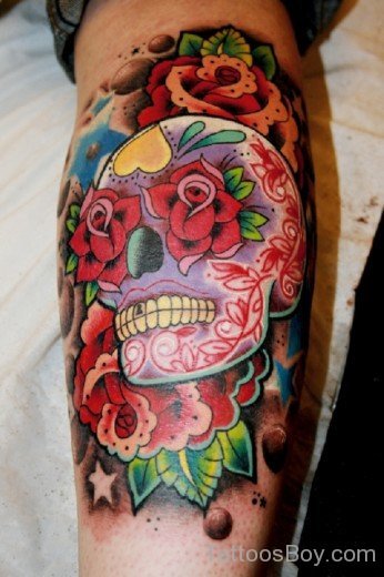 Flower Skull Tattoo-Tb1096