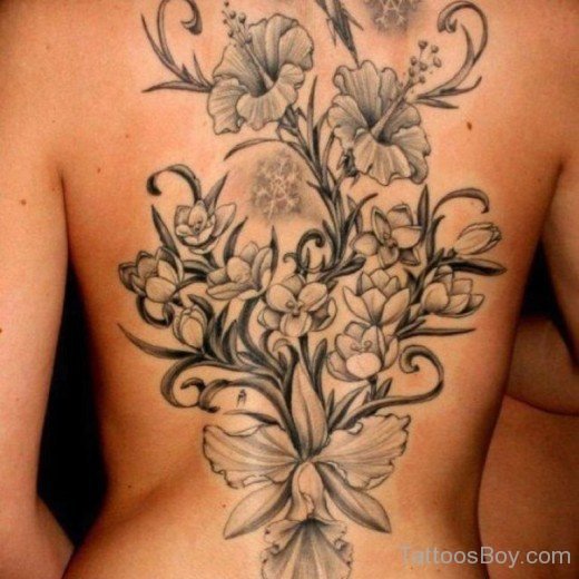 Flower Tattoo On Back-TB1064