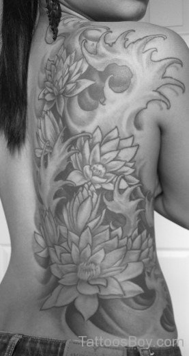 Flower Tattoo On Back-TB12043