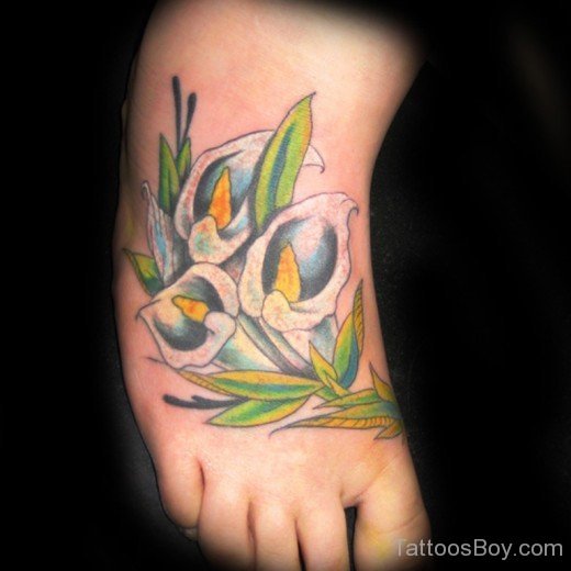 Flower Tattoo On Foot-TB12044