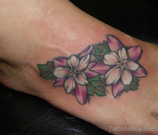 Flower Tattoo On Foot-TB12046