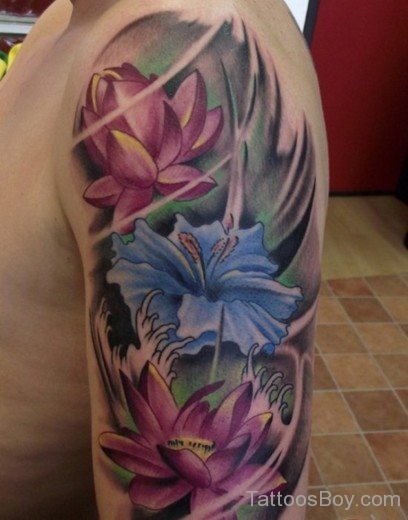 Flower Tattoo On Half Sleeve-TB1040