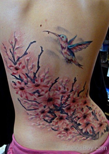 Flower Tattoo On Lower Back-TB1056