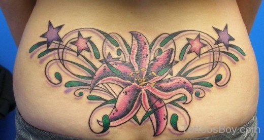 Flower Tattoo On Lower Back-TB146