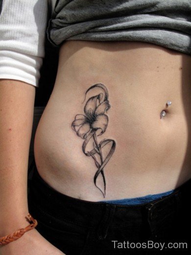 Flower Tattoo on Waist-TB1068