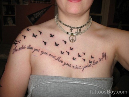 Flying Birds Tattoo On Chest-TB144