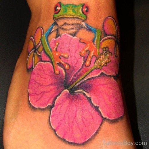Frog And Flower Tattoo-TB12050