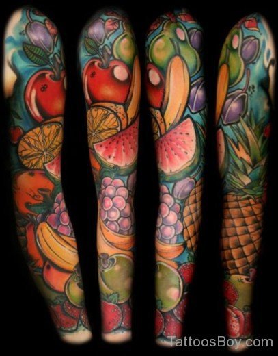 Fruit Tattoo On Full Sleeve-TB115