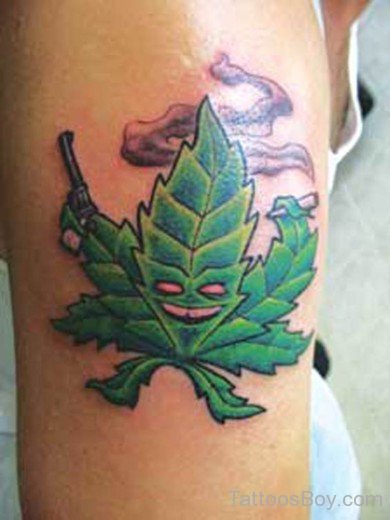 Funny Leaf Tattoo-Tb130
