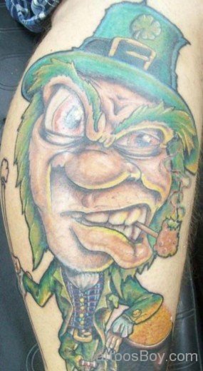 Funny Leprechaun Tattoo Design-TB12031