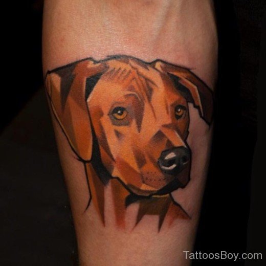 Geometric Dog Face Tattoo Design-TB1088