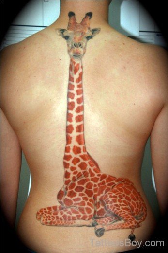 Giraf Tattoo On Back