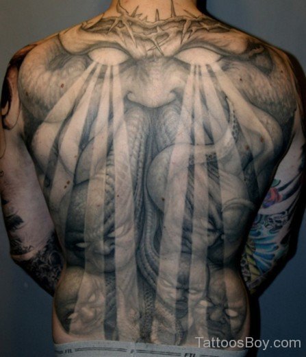 God Tattoo Design On Back-TB130