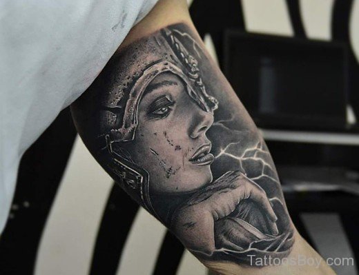 Goddess Tattoo On Bicep-TB123