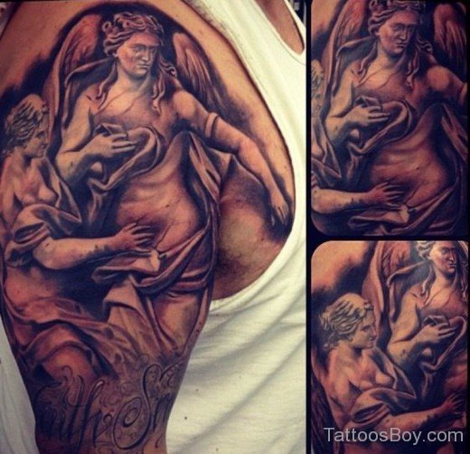 Goddess Tattoo On Half Sleeve-TB124