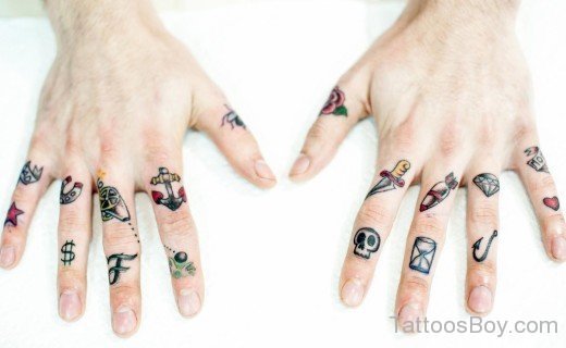 Graceful Finger Tattoo-AWl1055