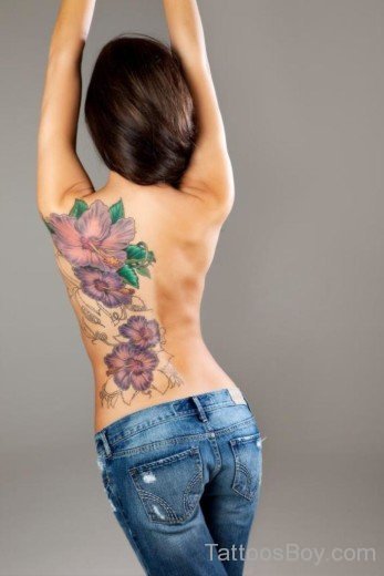 Graceful Flower Tattoo On Back-TB1072