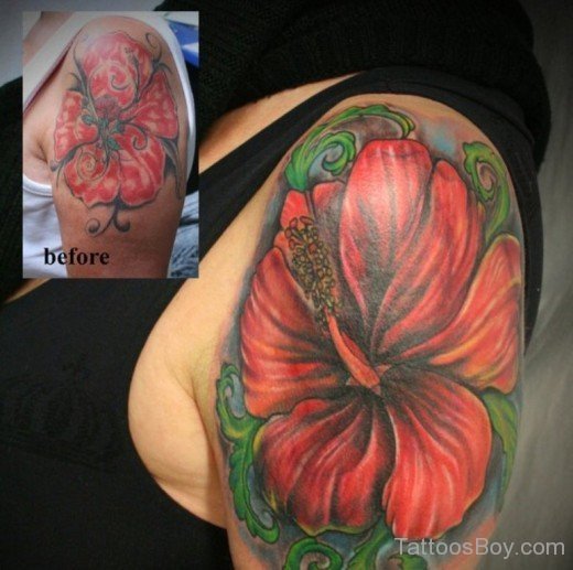 Graceful Hibiscus Flower Tattoo-TB12053