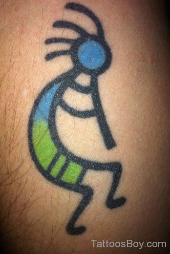 Graceful Kokopelli Tattoo-TB131