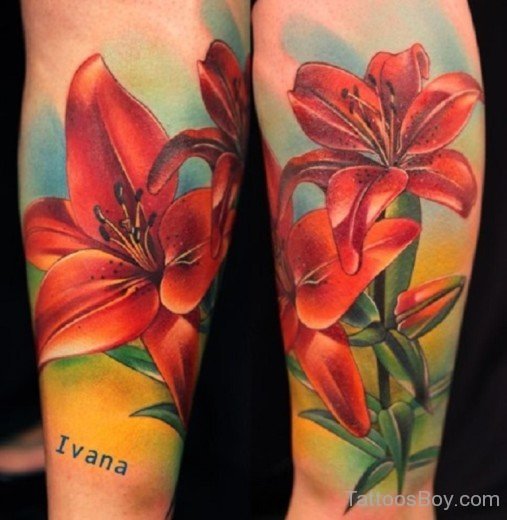 Graceful  Lily Flower Tattoo-TB12050