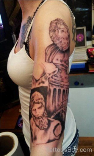 Greek God Tattoo Om Half Sleeve-TB139