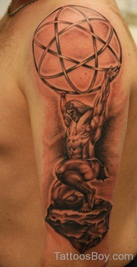 Greek God Tattoo On Shoulder-TB145