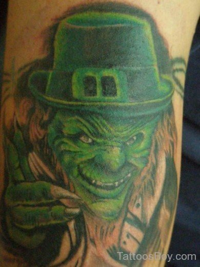 Green Ink Leprechaun Tattoo-TB12035