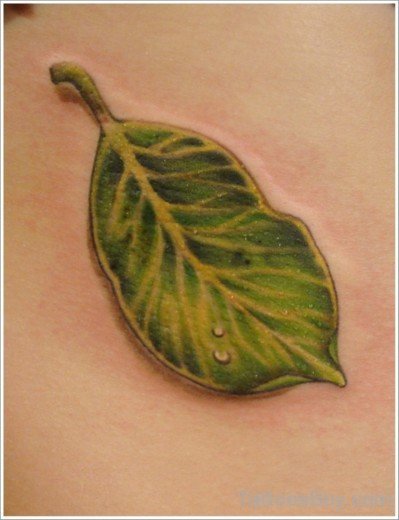 Green Leaf Tattoo Design-Tb131