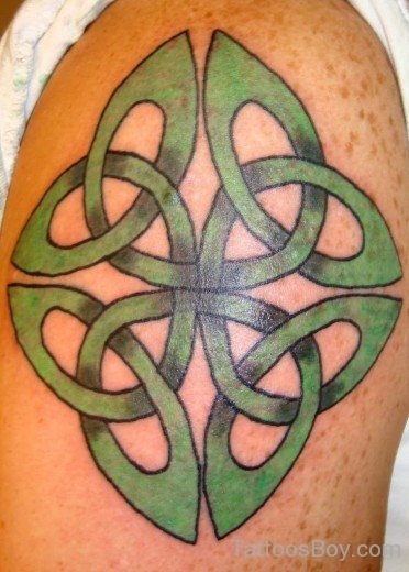 Green knot Tattoo On Shoulder-TB1057