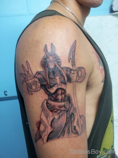 Grey Ink Egyptian God Tattoo-TB167