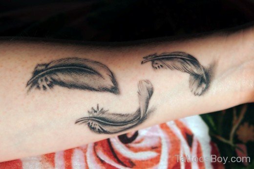 Grey Inked Feather Tattoo-TB1079