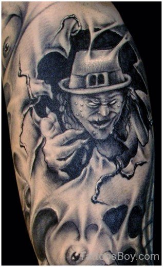 Grey Inked Leprechaun Tattoo-TB12043