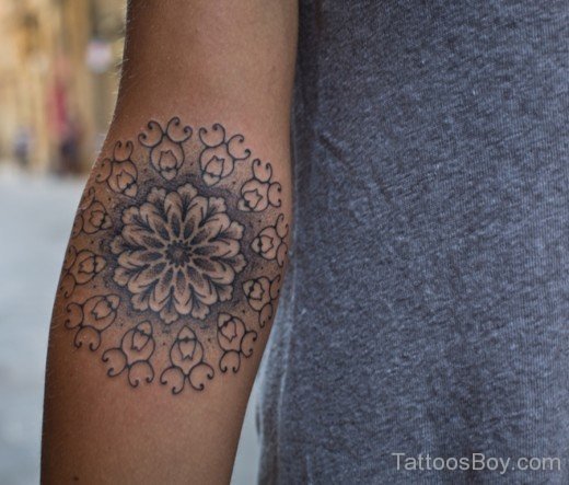 Grey Inked Mandala Tattoo-TB1023