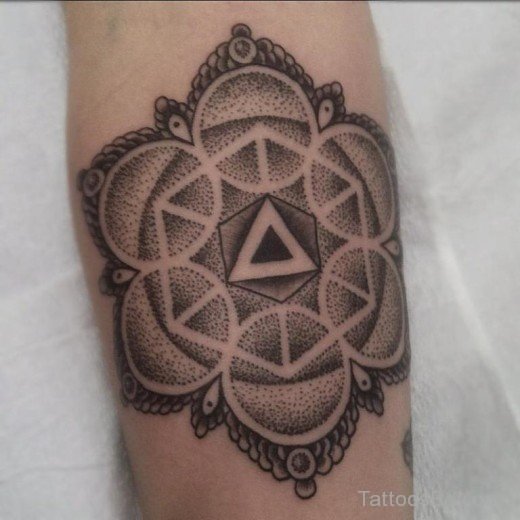 Grey Mandala Tattoo Design-TB1024