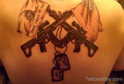 Gun Tattoo On Back-TB1081