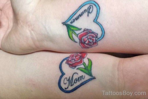 Haert And Rose Tattoo On Wrist-TB1046
