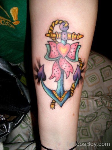 Heart And  Bow Tattoo-TB0133