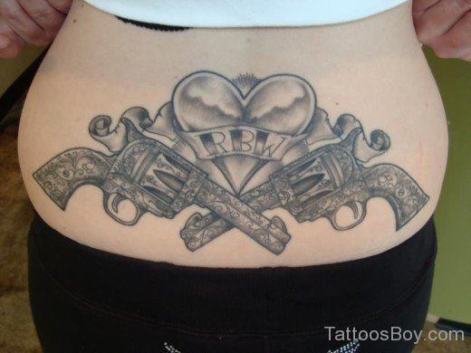Heart And Gun Tattoo