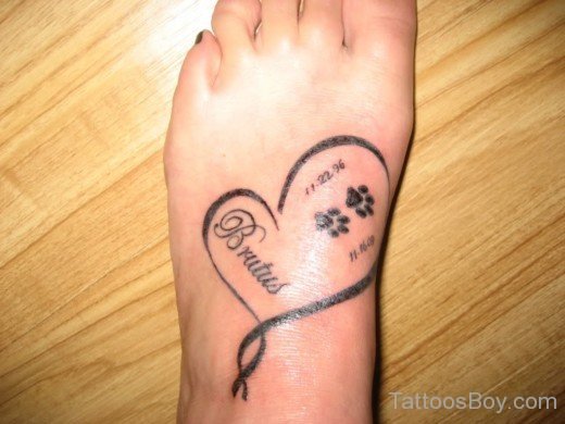 Heart Tattoo On foot-TB1091
