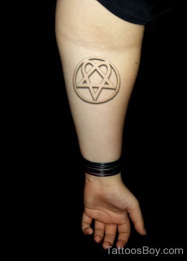 Heartagram Tattoo Design On Arm-TB1047