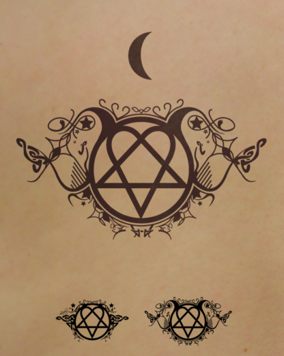 Heartagram Tattoo Design-TB1053