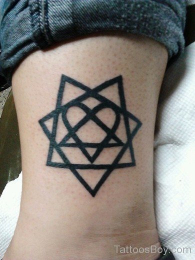 Heartagram Tattoo On Ankle-TB1055