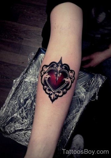 Heartagram Tattoo On Elbow-TB1060