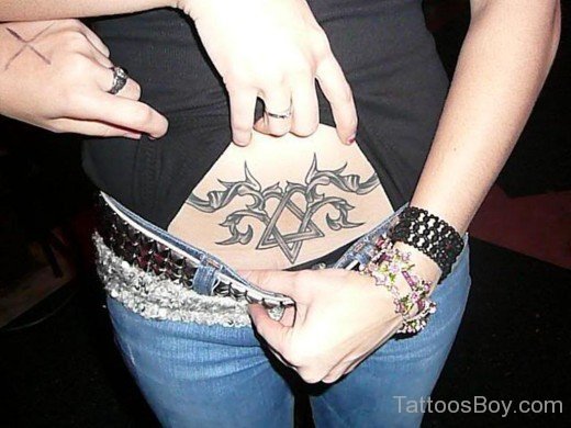 Heartagram Tattoo On Waist-TB1071