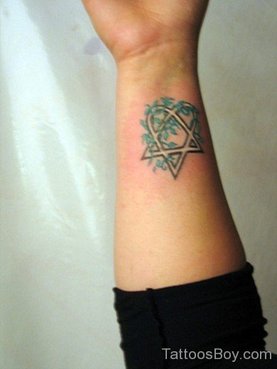 Heartagram Tattoo On Wrist-TB1073